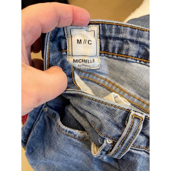 Michelle by Commune women's 29 blue jeans mid rise twig light wash distressed - Picture 8 of 12